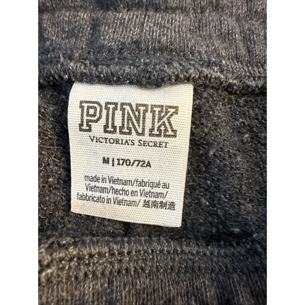 Pink Sweat Pants, Women Medium, Dark Gray, Pockets, Drawstring‎